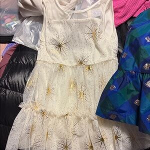 The Children's Place Cream and Gold Star Dress